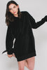 Elle Velour Hoodie Tunic Black/Blonde